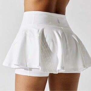 Free People FP Movement Pleats and Thank You Skort Womens L White Skirt Tennis